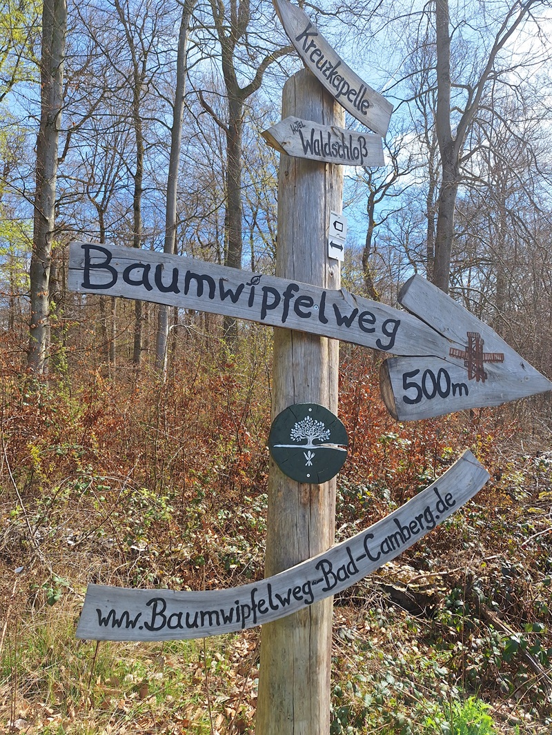 Baumwipfelweg Bad Camberg: Die Ausschilderung ab der BAB, im Ort und am Parkplatz ist top